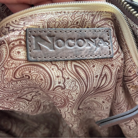 Nocona Conceal Carry Women’s Bag AspenTote Spotted Foil Calf Hair Leopard Strap - Picture 4 of 14